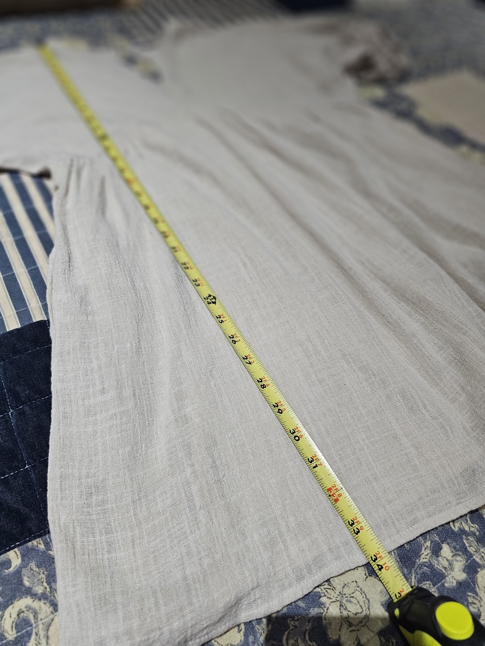 mittoshop Cream V-Neck Gathered Linen Dress - Picture 6 of 9